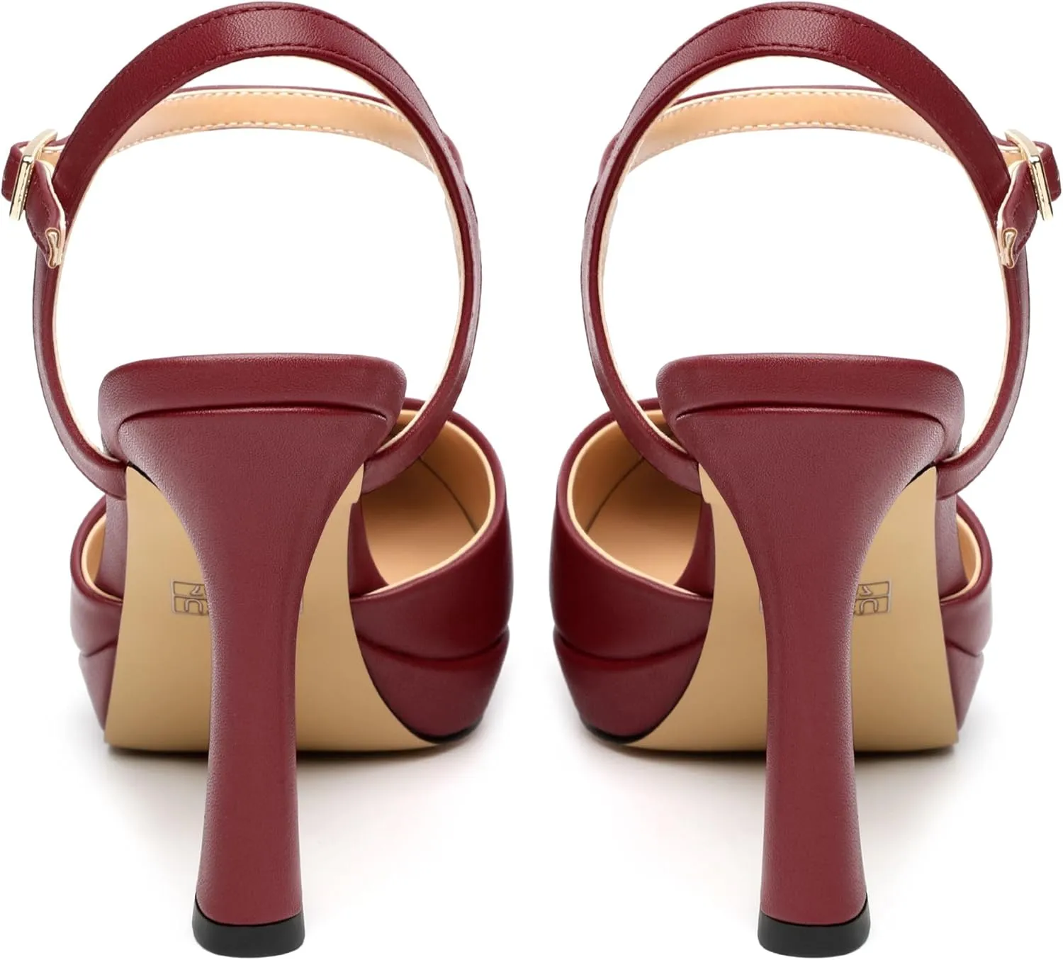 Womens Platform High Heels Pointed Toe Ankle Strap Buckle Stiletto High Heel Pumps Party Evening Dress Shoes 4 Inch
