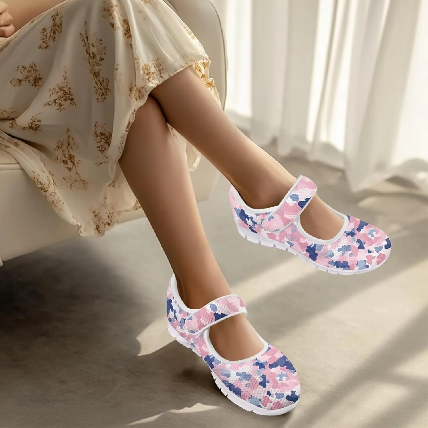 Women's Single Buckle Shoes Casual Loafers Slip-On Flat Comfortable Walking Shoes for Travel and Outdoor US Size 5.5-10
