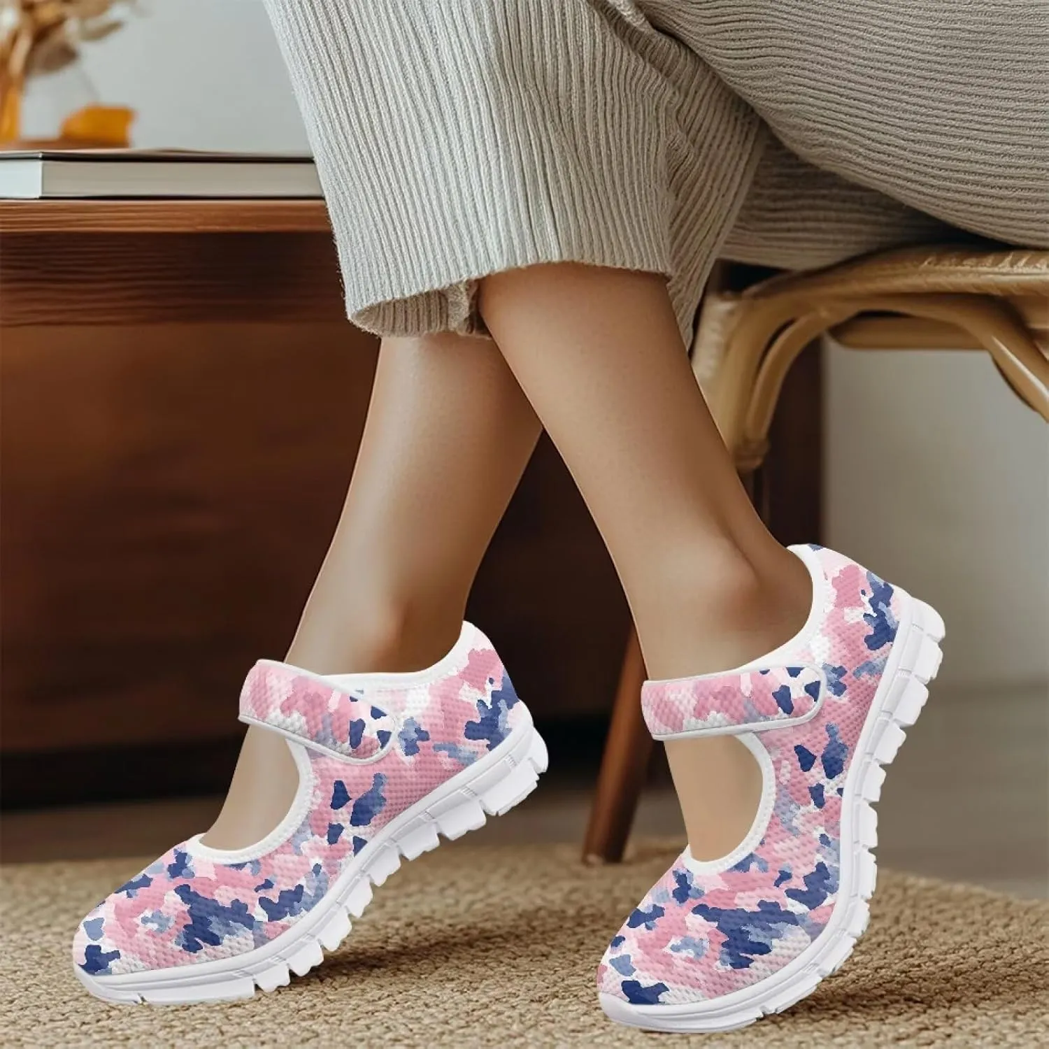 Women's Single Buckle Shoes Casual Loafers Slip-On Flat Comfortable Walking Shoes for Travel and Outdoor US Size 5.5-10